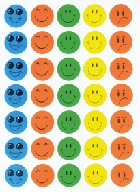 Belobigungssticker Gesichter bunt-3302, 